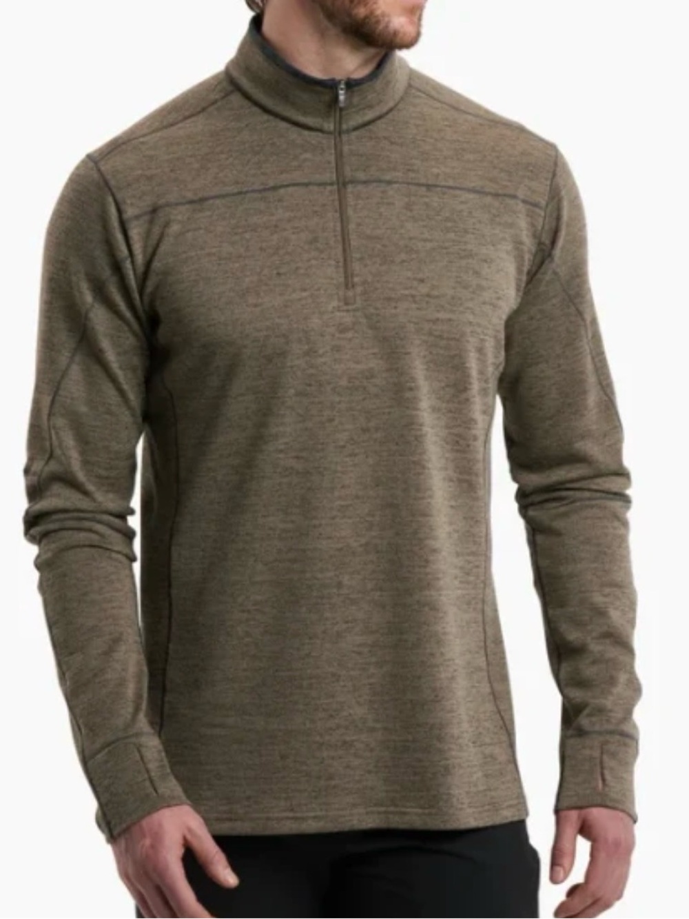 KÜHL Ryzer 1/4 Zip Pullover Men’s Medium Oat-Oatmeal Hiking Performance Shirt